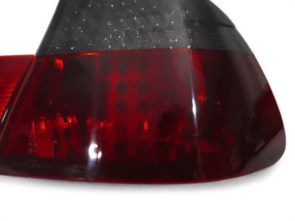 BMW E46 2D Depo LED tail lights set by K2 Industries, four-piece tail light assembly for 1999-2003 models.