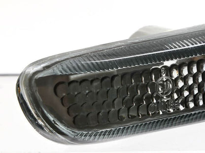 BMW E46 2D Cabrio and 99-01 BMW 4D/5D side marker lights in crystal clear or smoke finish, by K2 Industries.