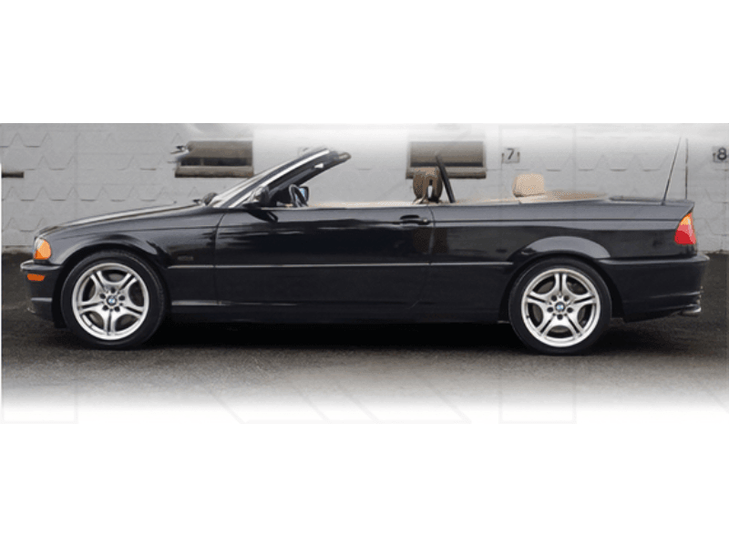 BMW E46 2D Cabrio and 99-01 4D/5D side marker lights by K2 Industries, in crystal clear or smoke finish showing the lights and housing.