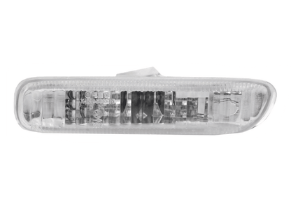 BMW E46 2D Cabrio and 99-01 4D/5D side marker lights by K2 Industries in crystal clear or smoke finish, showing the lights on the vehicle.