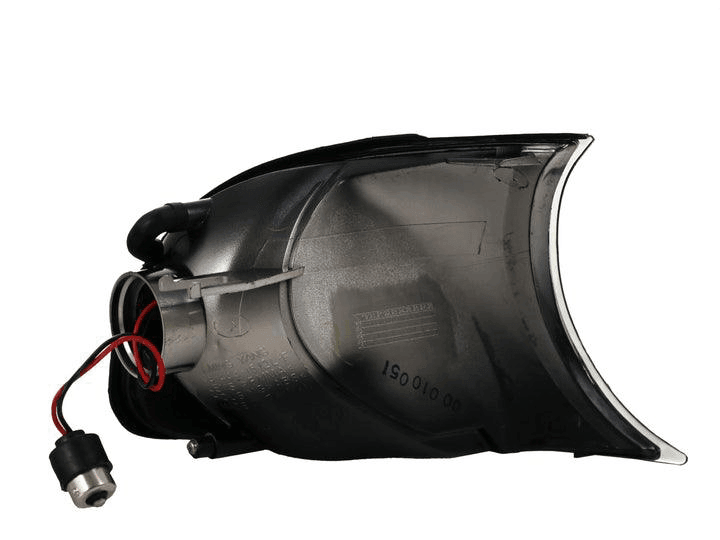 BMW E46 2D/Cabrio LED corner lights by K2 Industries, clear screw-on design for 2002-2003 BMW E46 models.