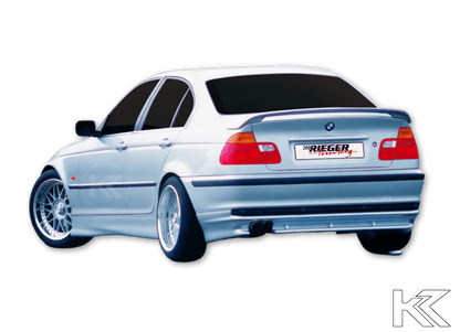 BMW E46 Sedan Rieger Rear Skirt Extension V1 by K2 Industries, side skirt upgrade for 1998-2001 model with detailed design.
