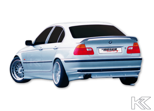 BMW E46 Sedan Rieger Rear Skirt Extension V1 by K2 Industries, side skirt upgrade for 1998-2001 model with detailed design.