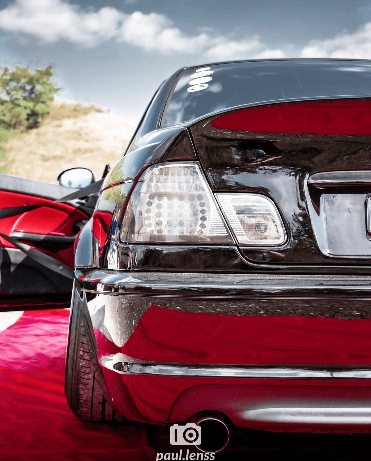 BMW E46 Coupe clear smoked LED tail lights by K2 Industries, showcasing sleek, modern tail light design for 1999-2005 models.