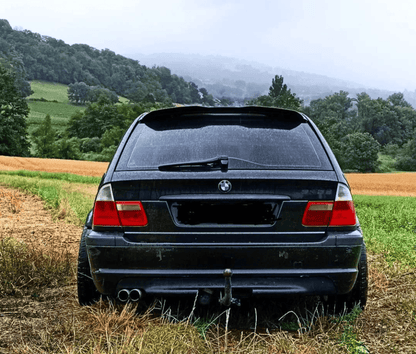 BMW E46 Touring Series 3 wide body kit by K2 Industries, showing front and side view of the customized exterior design.
