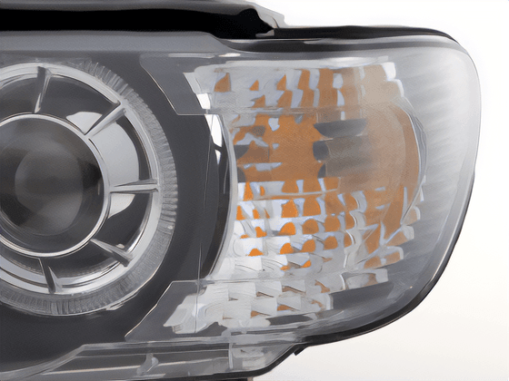 BMW E53 X5 black OE+ angel eye headlights from K2 Industries, for 2000-2003 models, showcasing the headlight assembly with angel eye accents.