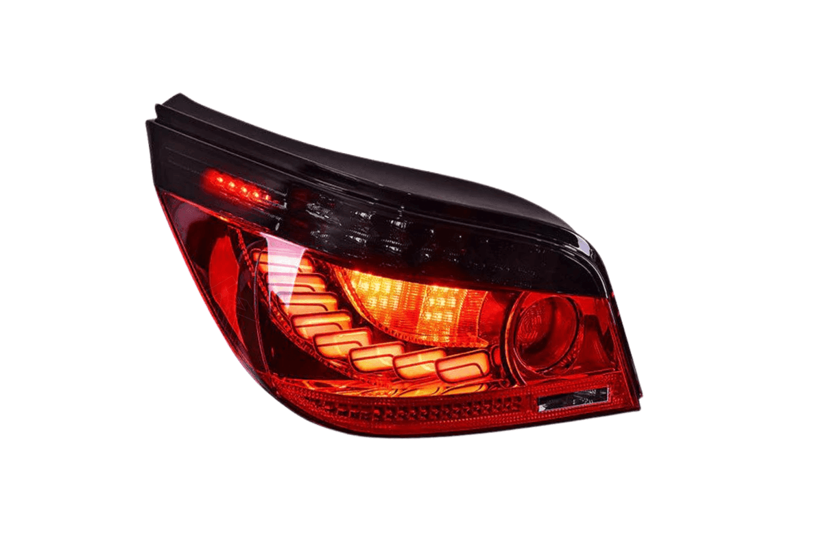 BMW E60 5 Series GTS Style LED tail lights by K2 Industries, featuring sleek design and bright illumination for 2004-2010 models.