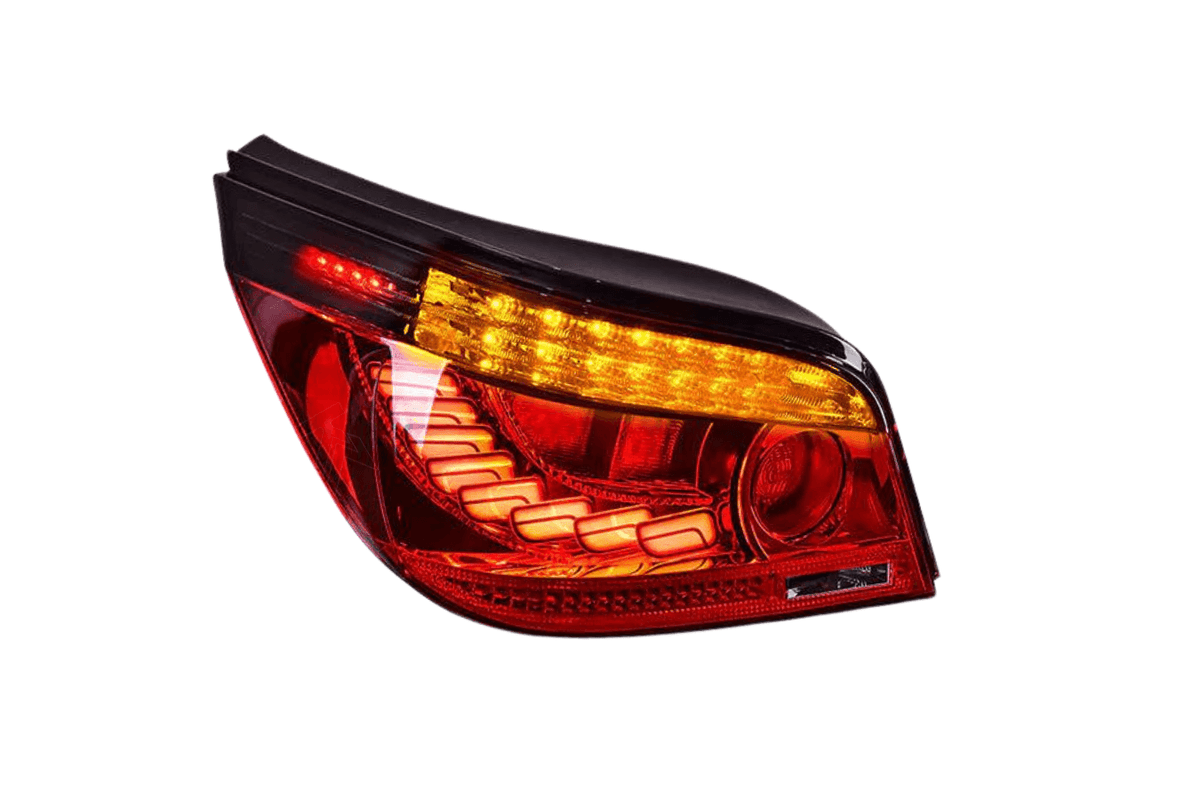 BMW E60 5 Series GTS Style LED tail lights by K2 Industries, rear lighting with sleek design for 2004-2010 models.