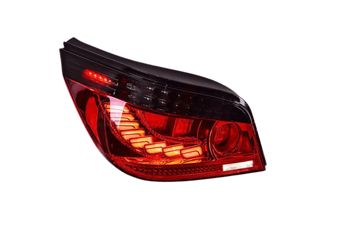 BMW E60 5 Series GTS Style LED tail lights by K2 Industries, rear view showing sleek design for 2004-2010 models.
