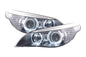 BMW E60 E61 5-Series LED Headlights with OE+ Angel Eyes from K2 Industries, designed for 2003-2006 models.