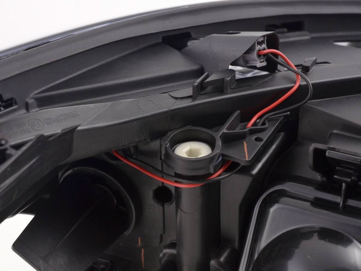 BMW E60 E61 5-Series LED Headlights with OE+ Angel Eyes from K2 Industries, suitable for 2003-2006 models.