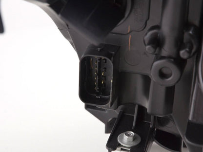 BMW E60 E61 5-Series LED Headlights with OE+ Angel Eyes by K2 Industries, featuring bright white LED rings for 2003-2006 models.