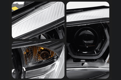 BMW E84 X1 headlights with modern angel eye design, HID bi-xenon bulbs, from K2 Industries for 2010-2015 models.