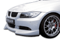 BMW E90/91 Rieger front lip by K2 Industries, close-up of the sleek, aerodynamic front lip for sporty car enhancement.