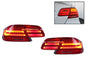 BMW E92 Coupe Euro LCI LED Tail Light set by K2 Industries with wiring, includes 4 tail lights for 2007-2010 models.