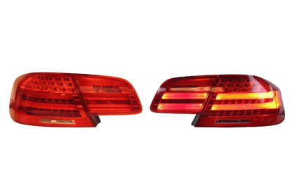 BMW E92 coupe LED tail lights by K2 Industries, set of 4 with wiring, featuring Euro LCI look for 2007-2010 models.
