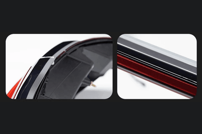 BMW F02 7 Series red LED tail lights by K2 Industries, showcasing luxury beam style design for 2008-2015 models.