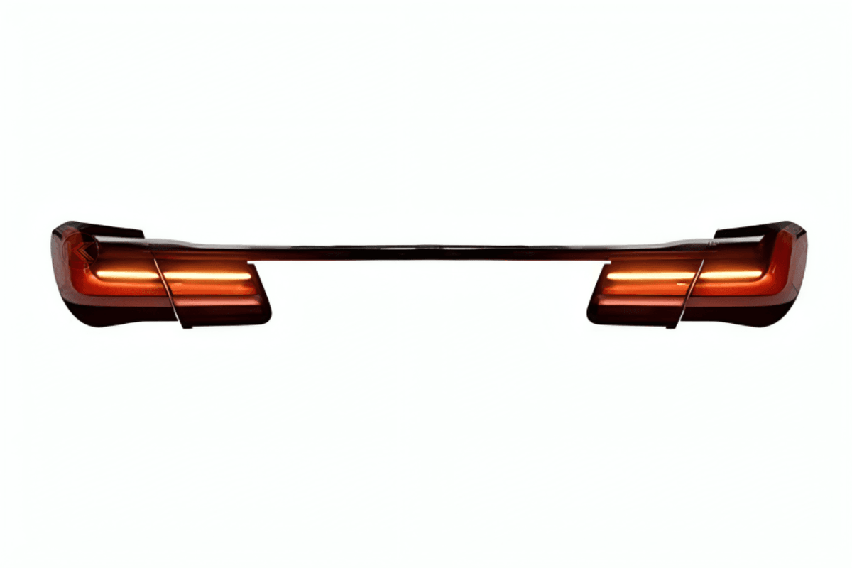 BMW F02 7 Series tail lights with red LED luxury beam style, designed for 2008-2015 models, by K2 Industries.