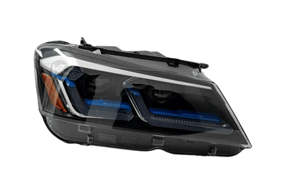 BMW F25 X3 modern style LED headlights by K2 Industries, showing sleek design and bright LED illumination for 2010-2013 models.
