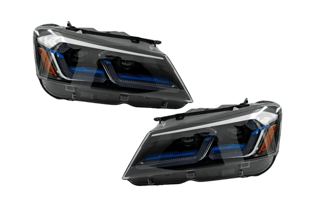 BMW F25 X3 LED headlights by K2 Industries, modern style headlights for 2010-2013 BMW X3 with sleek design and bright illumination.
