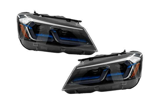 BMW F25 X3 LED headlights by K2 Industries, modern style headlights for 2010-2013 BMW X3 with sleek design and bright illumination.