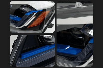 BMW F25 X3 2010-2013 modern style LED headlights by K2 Industries, showcasing sleek design and bright illumination.