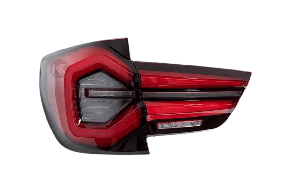 BMW F25 X3 LED tail lights by K2 Industries, next-gen LCI style for 2010-2017 model, showcasing sleek, modern design.