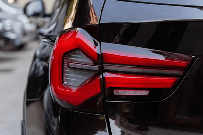 BMW F25 X3 LED tail lights by K2 Industries, next-gen LCI style, installed on 2010-2017 model, showcasing sleek car lighting.