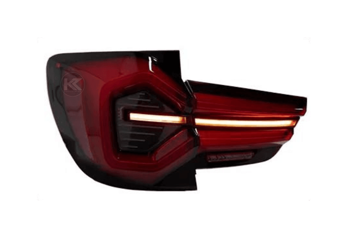 BMW F25 X3 LED tail lights by K2 Industries, next-gen LCI style, for models 2010 to 2017, featuring sleek design and bright illumination.