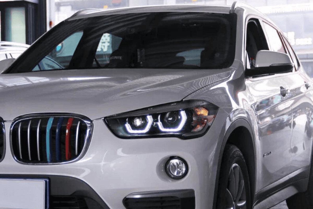 BMW F48 X1 headlights upgrade by K2 Industries, modern style headlight assembly for 2016-2020 model with sleek design
