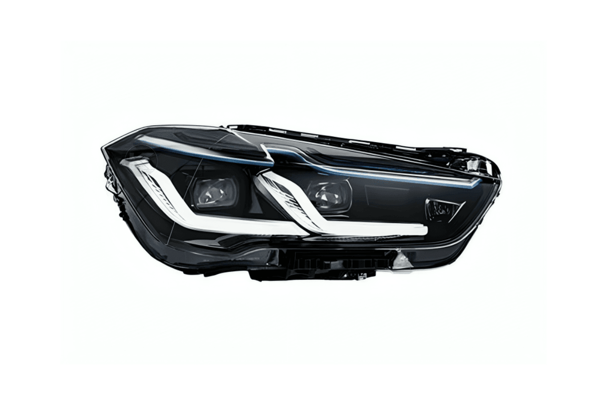 BMW F48 X1 modernized headlights upgrade by K2 Industries, featuring sleek design for 2016-2020 model year.
