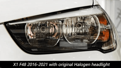 BMW F48 X1 modernized headlight upgrade by K2 Industries, vehicle headlights for 2016-2020 model with sleek design.