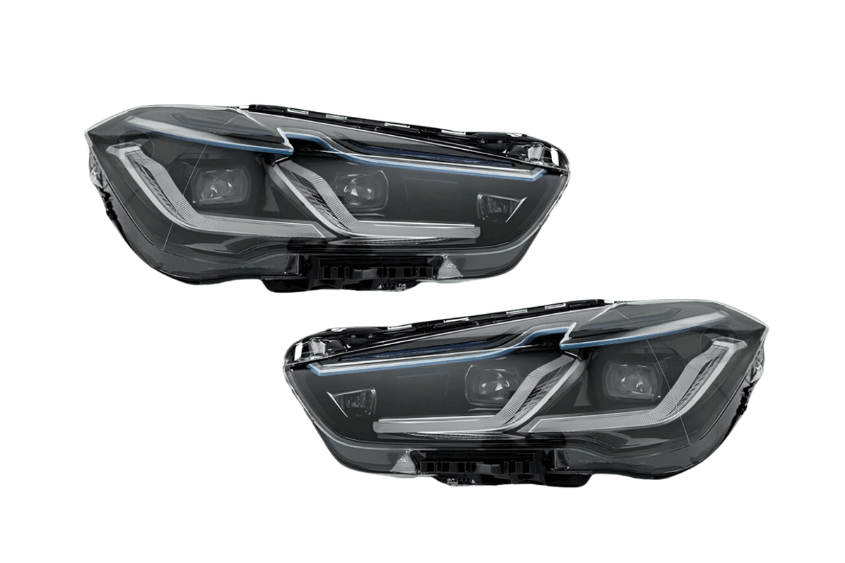 BMW F48 X1 modernized headlights upgrade by K2 Industries, featuring sleek design and improved lighting for 2016-2020 models.