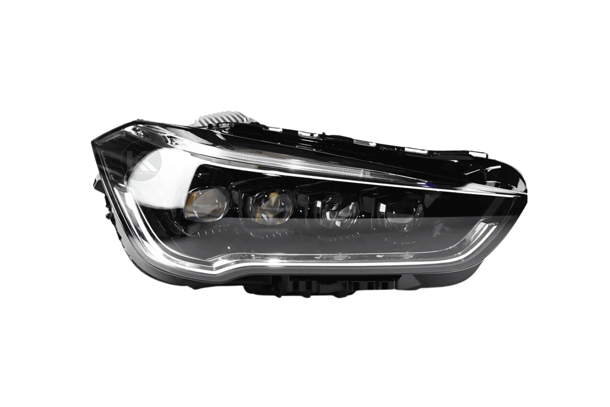 BMW F48 X1 Multi-Beam LED headlights upgrade by K2 Industries, showing sleek, modern headlight assembly for 2016-2020 models.
