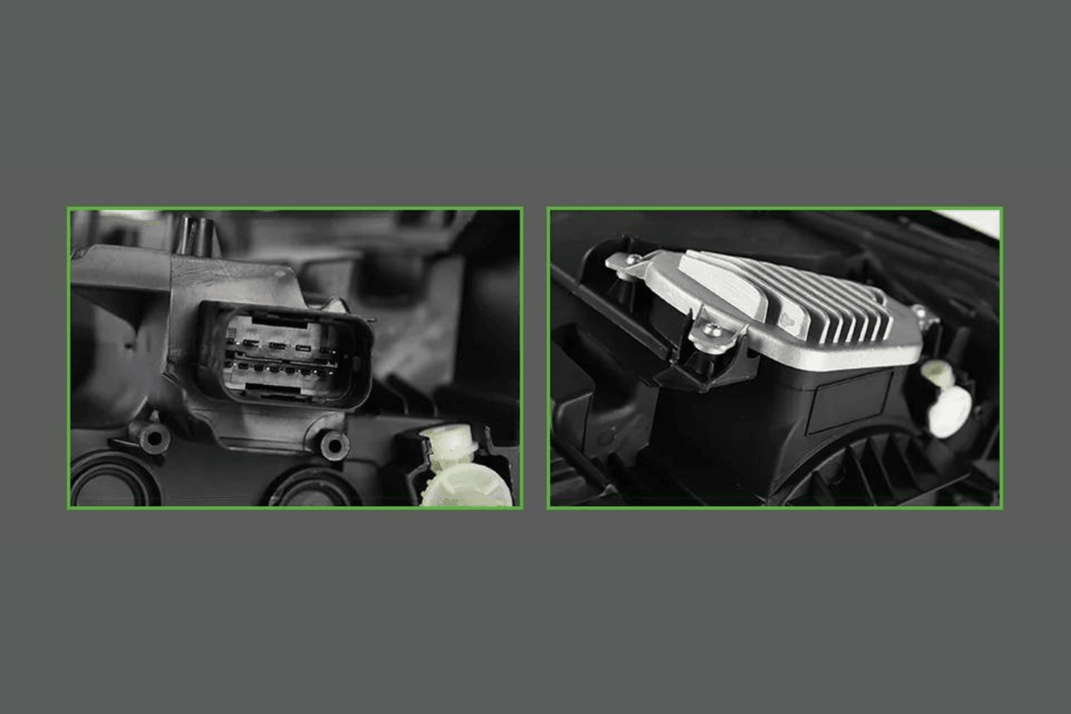 BMW F48 X1 Multi-Beam LED Headlight upgrade by K2 Industries, showing sleek LED headlight with multi-beam design for 2016-2020 models.