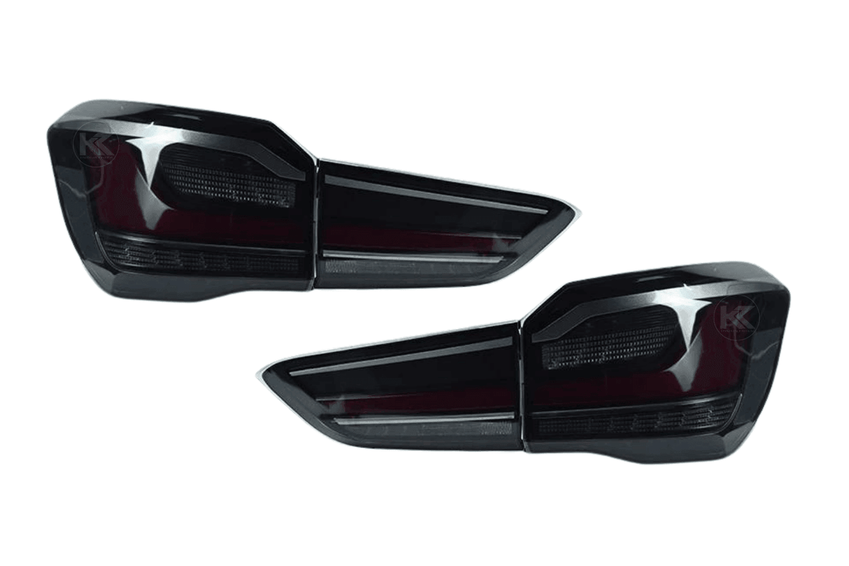 BMW F48 X1 tail light update by K2 Industries, featuring red and smoked variants for models 2016 to 2022.