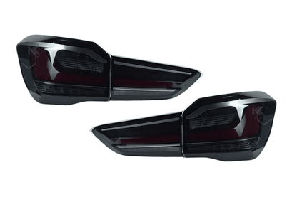 BMW F48 X1 tail light update by K2 Industries, featuring red and smoked variants for models 2016 to 2022.