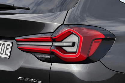 BMW G01 G08 X3 IX3 Blackline LCI style LED tail lights by K2 Industries, shown installed on a 2017+ model.