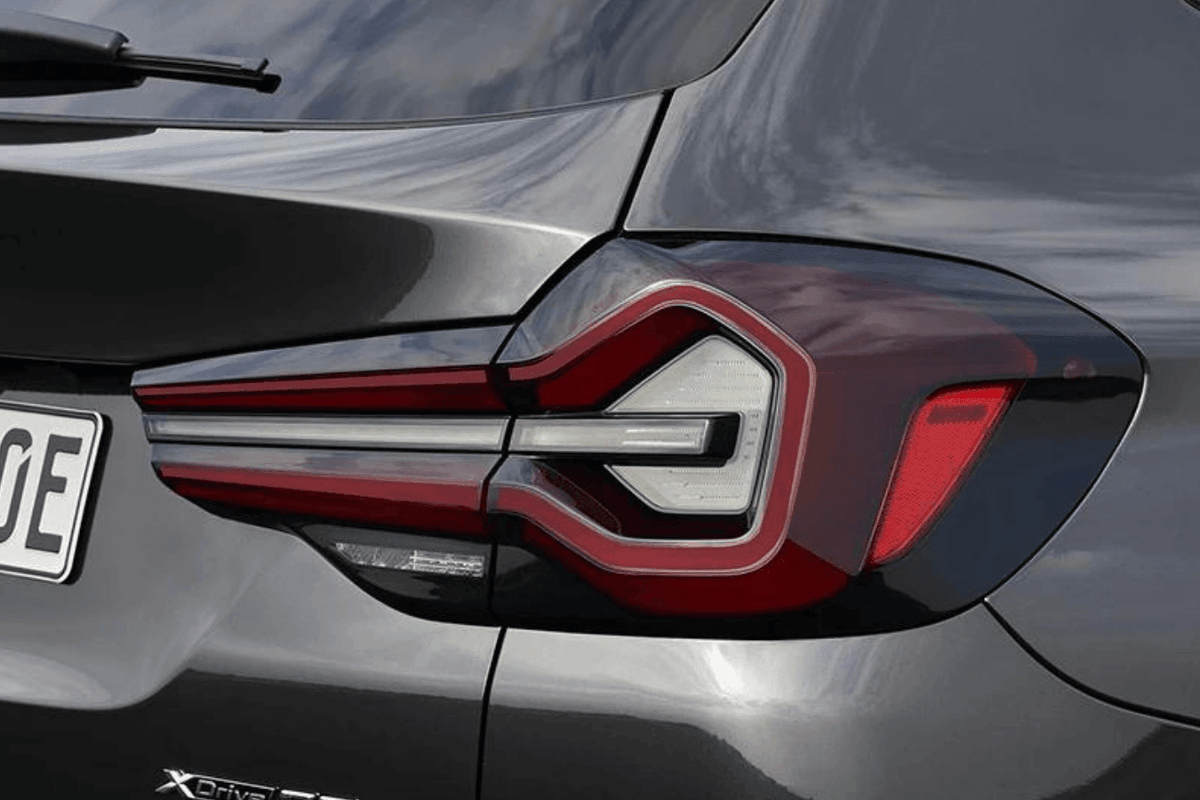 BMW G01 G08 X3 IX3 Blackline LCI style LED tail lights by K2 Industries, showcasing sleek blackened design for 2017+ models.