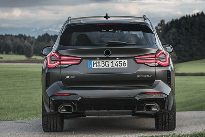 BMW G01 G08 X3 IX3 Blackline LCI style LED tail lights by K2 Industries, showcasing sleek black finish and modern lighting design.