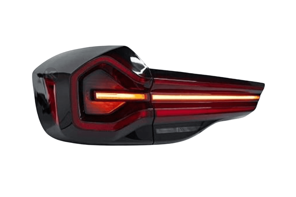 BMW G01 G08 X3 IX3 Blackline LCI style LED tail lights by K2 Industries, showing sleek black exterior and LED light design.