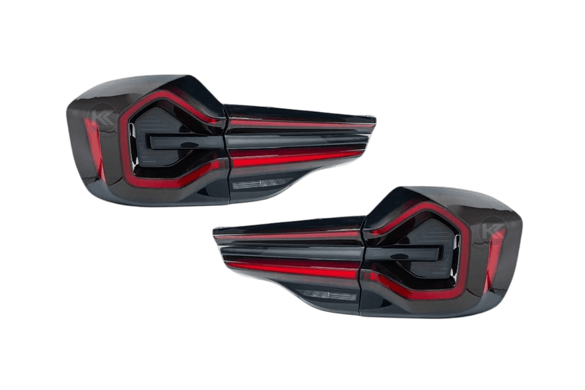 BMW G01 G08 X3 IX3 Blackline LCI style LED tail lights by K2 Industries, featuring sleek black finish and modern LED design.