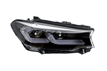 BMW G30 5 Series modernized LED headlights upgrade by K2 Industries, showing sleek, bright headlight design for 2017-2023 models.