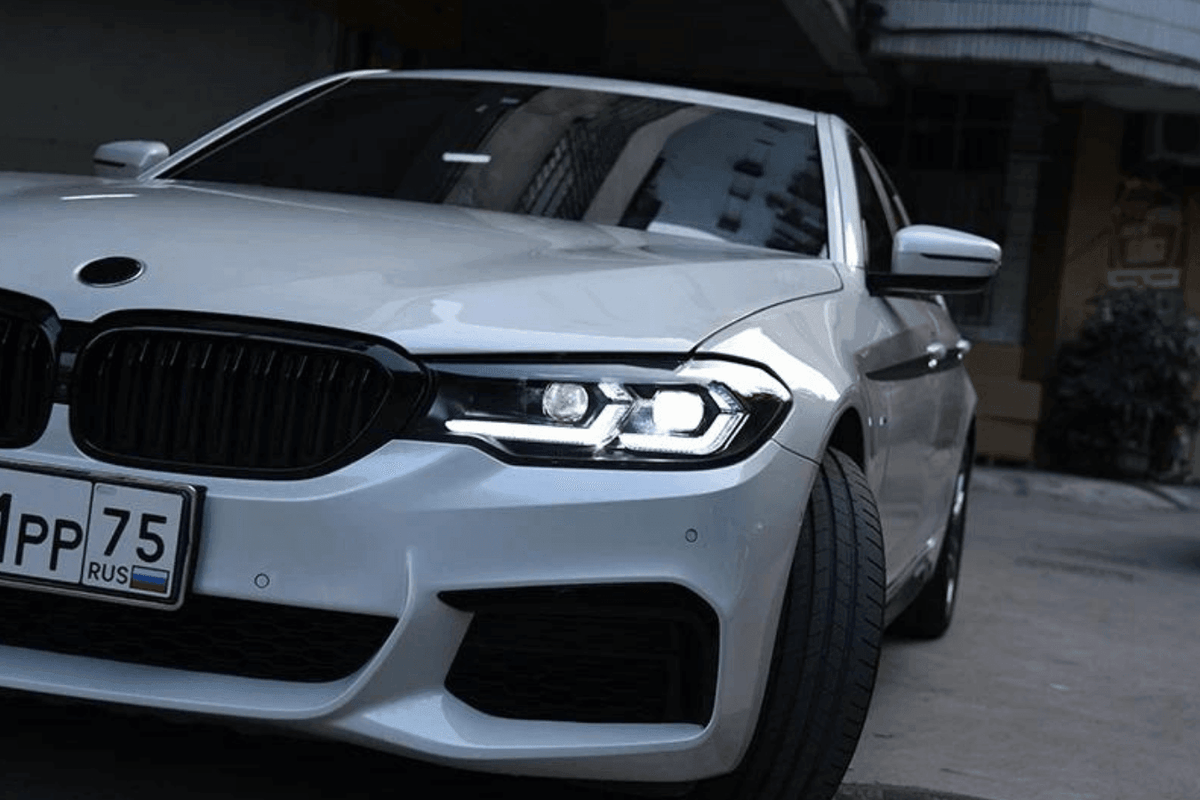 BMW G30 5 Series modernized LED headlights upgrade by K2 Industries, showcasing sleek headlight design for 2017-2023 models