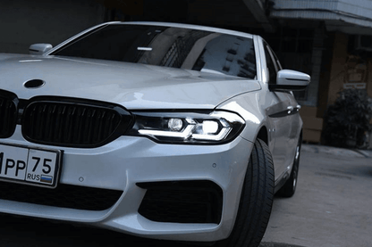 BMW G30 5 Series modernized LED headlights upgrade by K2 Industries, showcasing sleek headlight design for 2017-2023 models