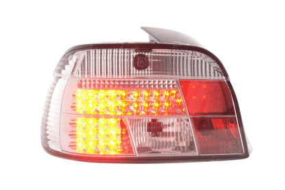 BMW Series 5 E39 clear LED tail lights by K2 Industries, rear view showing sleek, modern design for 1995-2000 models.