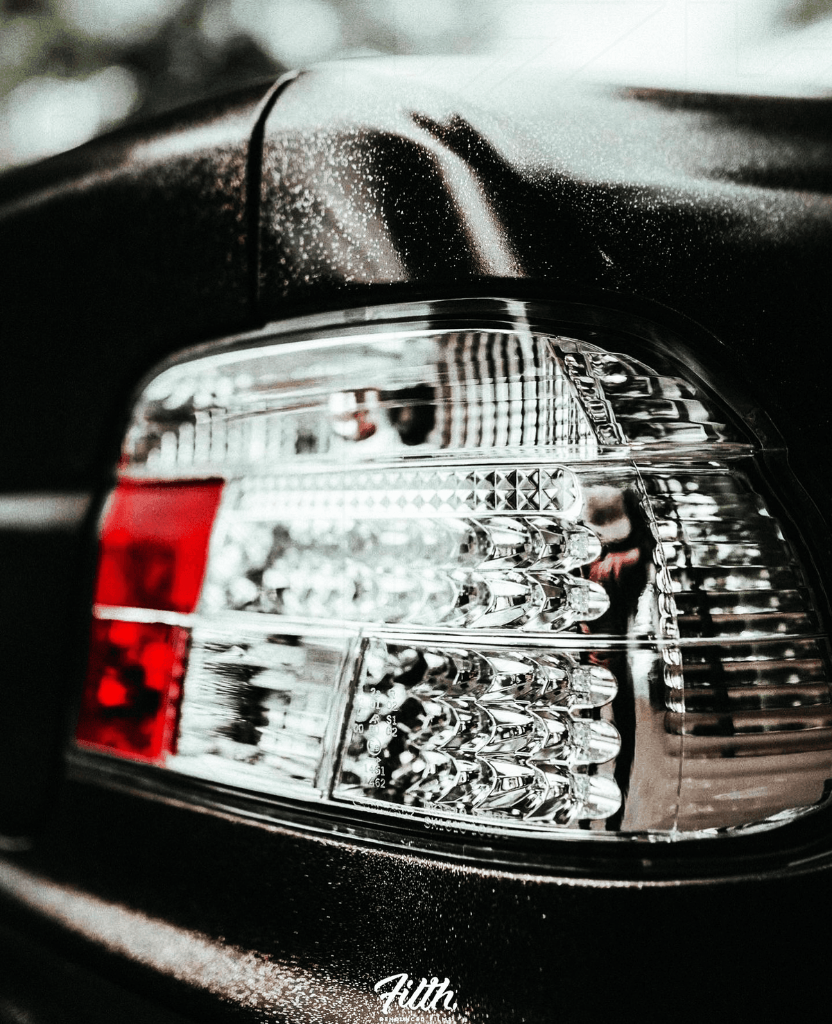 BMW Series 5 E39 clear LED tail lights by K2 Industries, showing the sleek design and bright illumination for models 1995-2000.