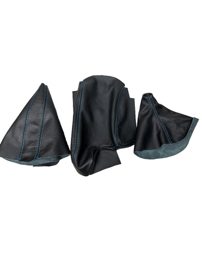 Genuine leather BMW E36 E46 3 Series center console armrest cover with shift and handbrake boot by JTS Custom Upholstery.