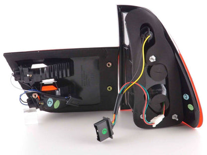 BMW X5 E53 red LED taillights set from K2 Industries, rear view showing sleek red LED tail lights for 1998-2002 models.