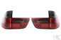BMW X5 E53 tail lights set with red smoked lenses from K2 Industries, designed for 1998-2003 model year SUVs.